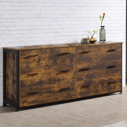 ACME Juvanth Rustic Oak & Black Dresser Model 24265