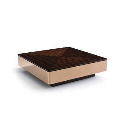 Modrest Larice Modern Square Ebony & Rosegold Coffee Table Ebony Coffee Table 74883 VGHB268E-EBN
