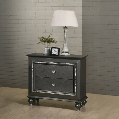 ACME Kaitlyn Metallic Gray Nightstand Model 27283