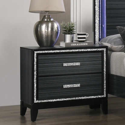 ACME Haiden Weathered Black Nightstand Model 28433