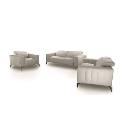 Divani Casa Wayne Modern Light Grey Leather Sofa Set Light Grey Sofa Set 80368 VGBNS-2113-SET-LTGRY