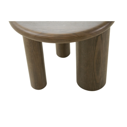 Modrest Strauss Contemporary Brown Ash Round Tall End Table Brown End Table 81041 VGOD-LZ-326E-BRN