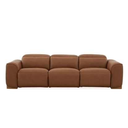 Divani Casa Hagerty Modern Brown Leather Sofa with 2 Power Recliners Brown Sofa 83136 VGKV-KM.6035-BRN