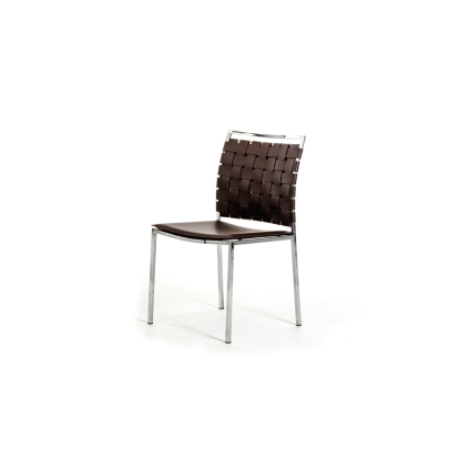 Shasta Modern Brown Eco-Leather Dining Chair (Set of 2) Brown Dining Chair 16994Z VGHR3031-BRN