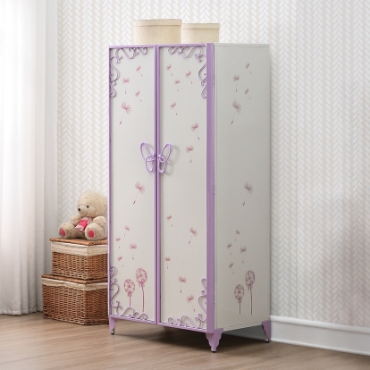 ACME Priya II White & Light Purple Wardrobe Model 30540