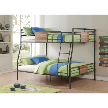 ACME Brantley Sandy Black & Dark Bronze Hand Brushed Bunk Bed (F XL/Q) Model 37725