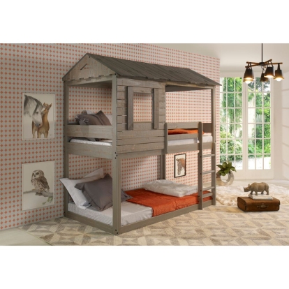 ACME Darlene Rustic Gray Bunk Bed (Twin | Twin)Model 38140