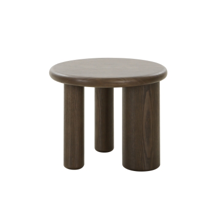 Modrest Strauss Contemporary Brown Ash Round Tall End Table Brown End Table 81041 VGOD-LZ-326E-BRN