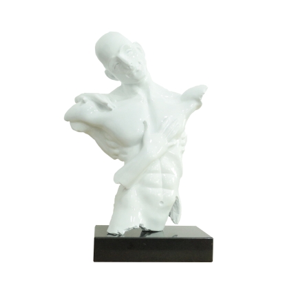 Modrest Man Torso Modern White + Black Base Sculpture White Sculpture 81346 VGTH-DL-043