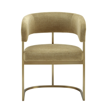 Modrest Sebastian Modern Brown Fabric + Antique Brass Dining Chair Brown Dining Chair 82104 VGGA-6251CH-BRN