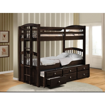 ACME Micah Espresso Bunk Bed (Twin | Twin) with Trundle & Storage Model 40000