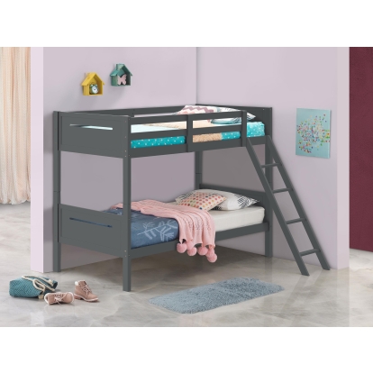 Coaster Littleton Transitional Twin / Twin Bunk Bed Model 405051Gry