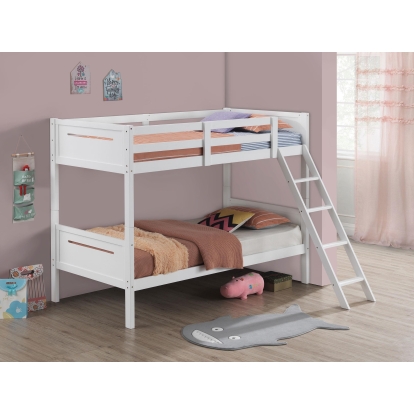 Coaster Littleton Transitional Twin / Twin Bunk Bed Model 405051Wht