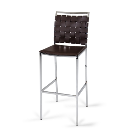 Shasta Modern Brown Eco-Leather Bar Stool (Set of 2) Brown Bar Stool 71587 VGHR5011B-BRN