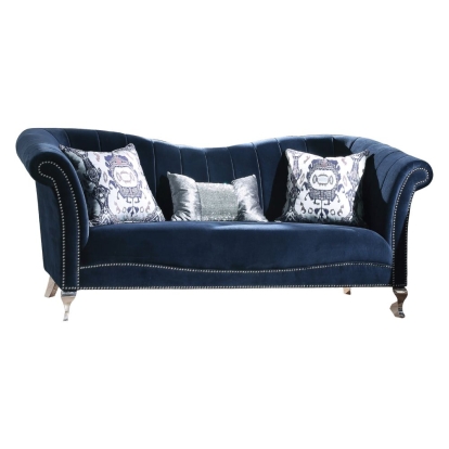ACME Jaborosa Blue Velvet Sofa with 3 Pillows Model 50345