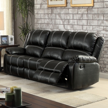 ACME Zuriel Black Synthetic Leather Motion Sofa Model LV52285