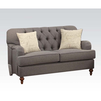 ACME Alianza Dark Gray Fabric Loveseat with 2 Pillows Model 53691