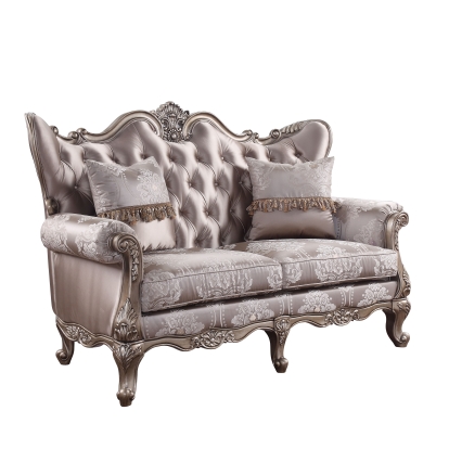 ACME Jayceon Fabric & Champagne Loveseat with 2 Pillows Model 54866