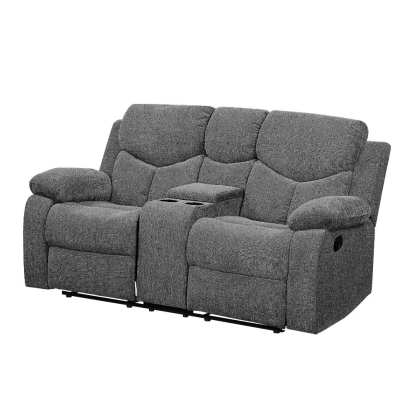 ACME Kalen Gray Chenille Motion Loveseat with Console Model 55441
