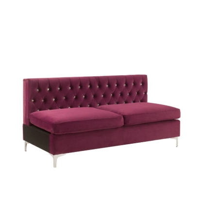 ACME Jaszira Burgundy Velvet Modular Armless Sofa Model 57332