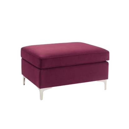 ACME Jaszira Burgundy Velvet Modular Ottoman Model 57335