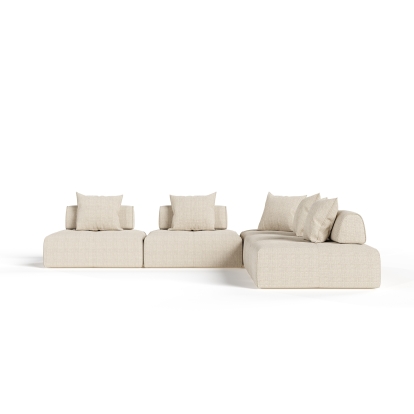 Divani Casa Mondo Modern Modular Beige Fabric Sectional Sofa-5-Piece Sectional 83534 VGOD-ZW-22033-MOD-BGE-5-Piece Sectional