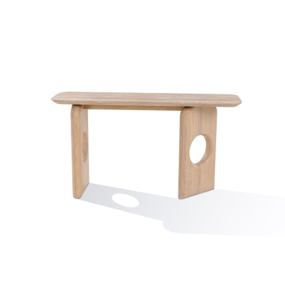 Nova Domus Osaka Modern Faux Marble + Natural Ash Console Table Cream Console Table 80455 VGCS-CON-22116