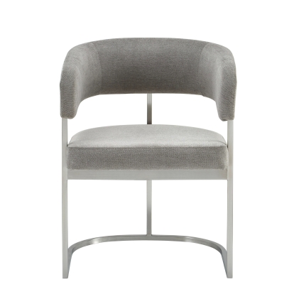 Modrest Sebastian Modern Grey Fabric + Stainless Steel Dining Chair Grey Dining Chair 82106 VGGA-6251CH-GRY