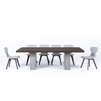 Modrest Renzo Modern Oak & Concrete 94" Dining Table Oak Dining Table 73333 VGGRRENZO-94