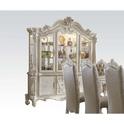 ACME Versailles Bone White Buffet & Hutch Model 61134