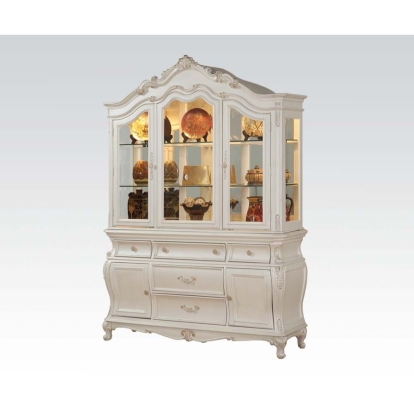 ACME Chantelle Pearl White Buffet & Hutch Model 63544