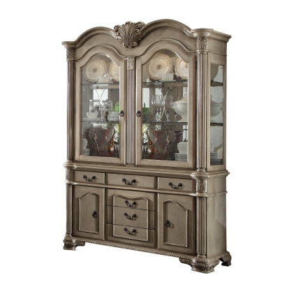 ACME Chateau de Ville Antique White Buffet & Hutch Model 64069A