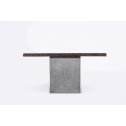 Modrest Renzo Modern Oak & Concrete Console Table Grey Console Table 75295 VGGR649277