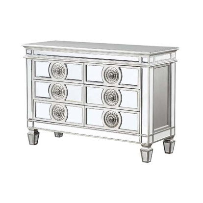 ACME Varian Mirrored & Antique Platinum Server Model 66159