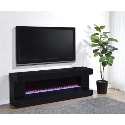 Coaster Mallory Contemporary Black High Gloss Tv Stand Model 701803