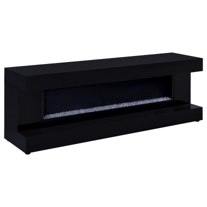 Coaster Mallory Contemporary Black High Gloss Tv Stand Model 701803