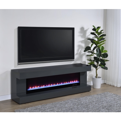 Coaster Mallory Contemporary Grey High Gloss Tv Stand Model 701823