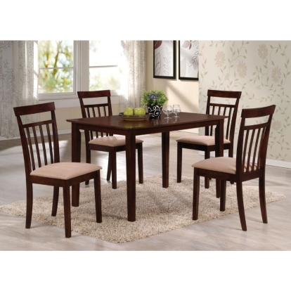 ACME Samuel Espresso & Microfiber 5 Piece Dining Set Model 70325