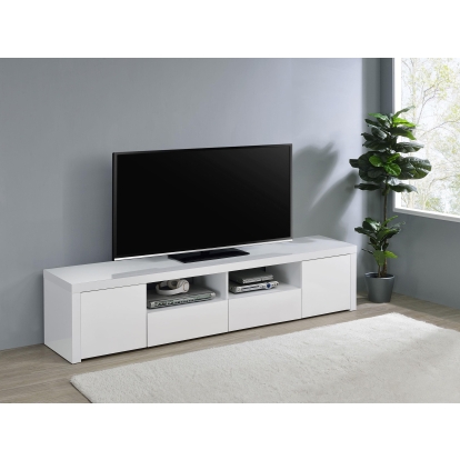 Coaster Jude Contemporary White High Gloss 79" Tv Stand Model 704262