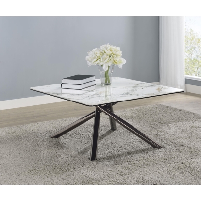Coaster Carvell Contemporary Mirage White Coffee Table Model 708138