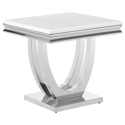 Coaster Kerwin Contemporary White Marble End Table Model 708537