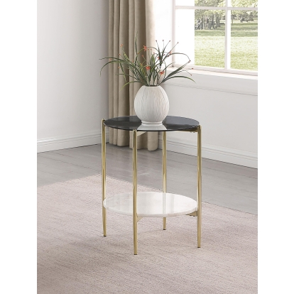 Coaster Jonelle Contemporary White Marble End Table Model 710337
