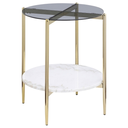 Coaster Jonelle Contemporary White Marble End Table Model 710337