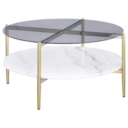 Coaster Jonelle Contemporary White Marble Coffee Table Model 710338