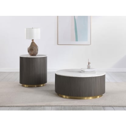 Coaster Jason Contemporary White Marble Coffee Table Model 710418-S2