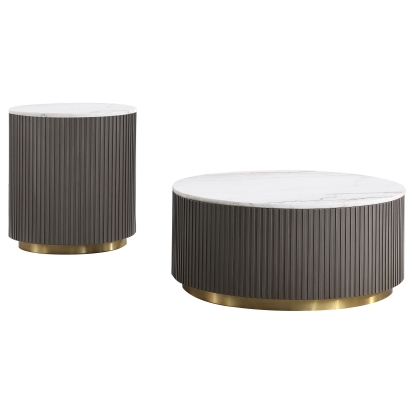 Coaster Jason Contemporary White Marble Coffee Table Model 710418-S2