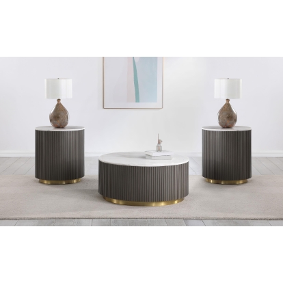 Coaster Jason Contemporary White Marble Coffee Table Model 710418-S3
