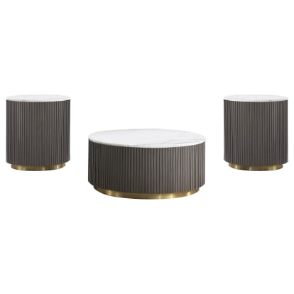Coaster Jason Contemporary White Marble Coffee Table Model 710418-S3
