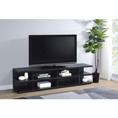 Coaster Cartmill Contemporary Black 78" Tv Stand Model 710533