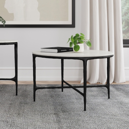 Coaster Hermas Modern Classics White Marble Coffee Table Model 710738